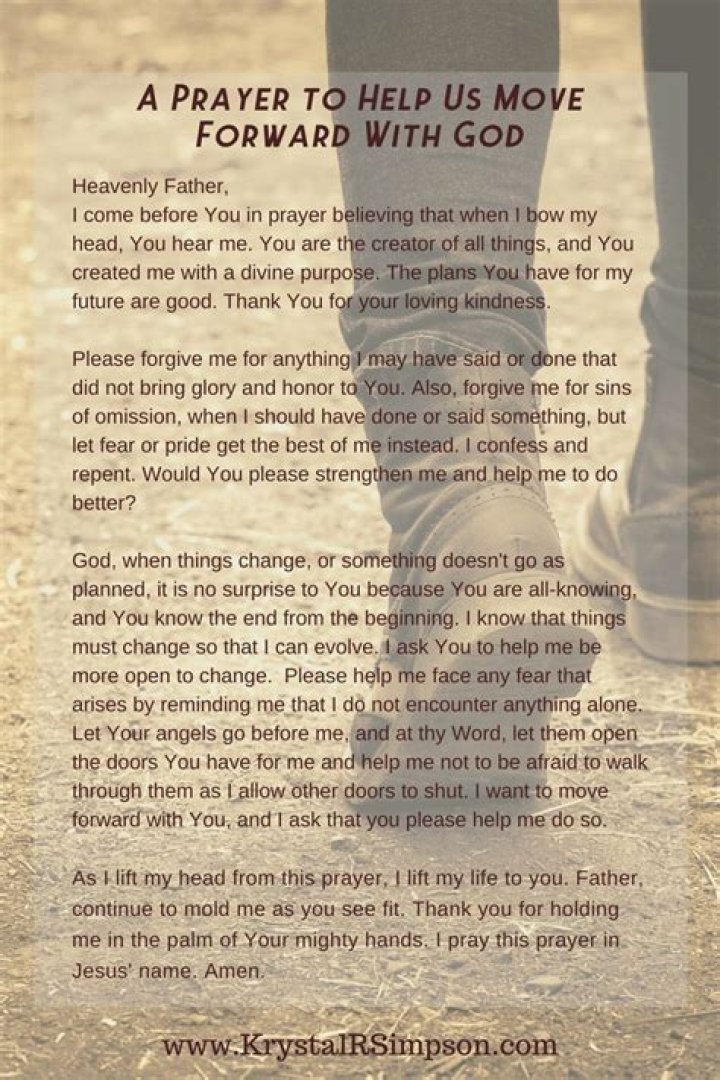 Prayer To Move Forward